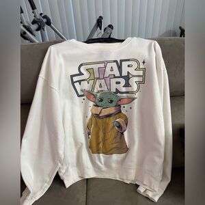 Star Wars Women’s Juniors Size XL 15-17 Baby Yoda Pullover Sweater Sweatshirt
